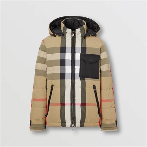 fleetwood hooded down puffer jacket burberry|Nylon Puffer Jacket in Black .